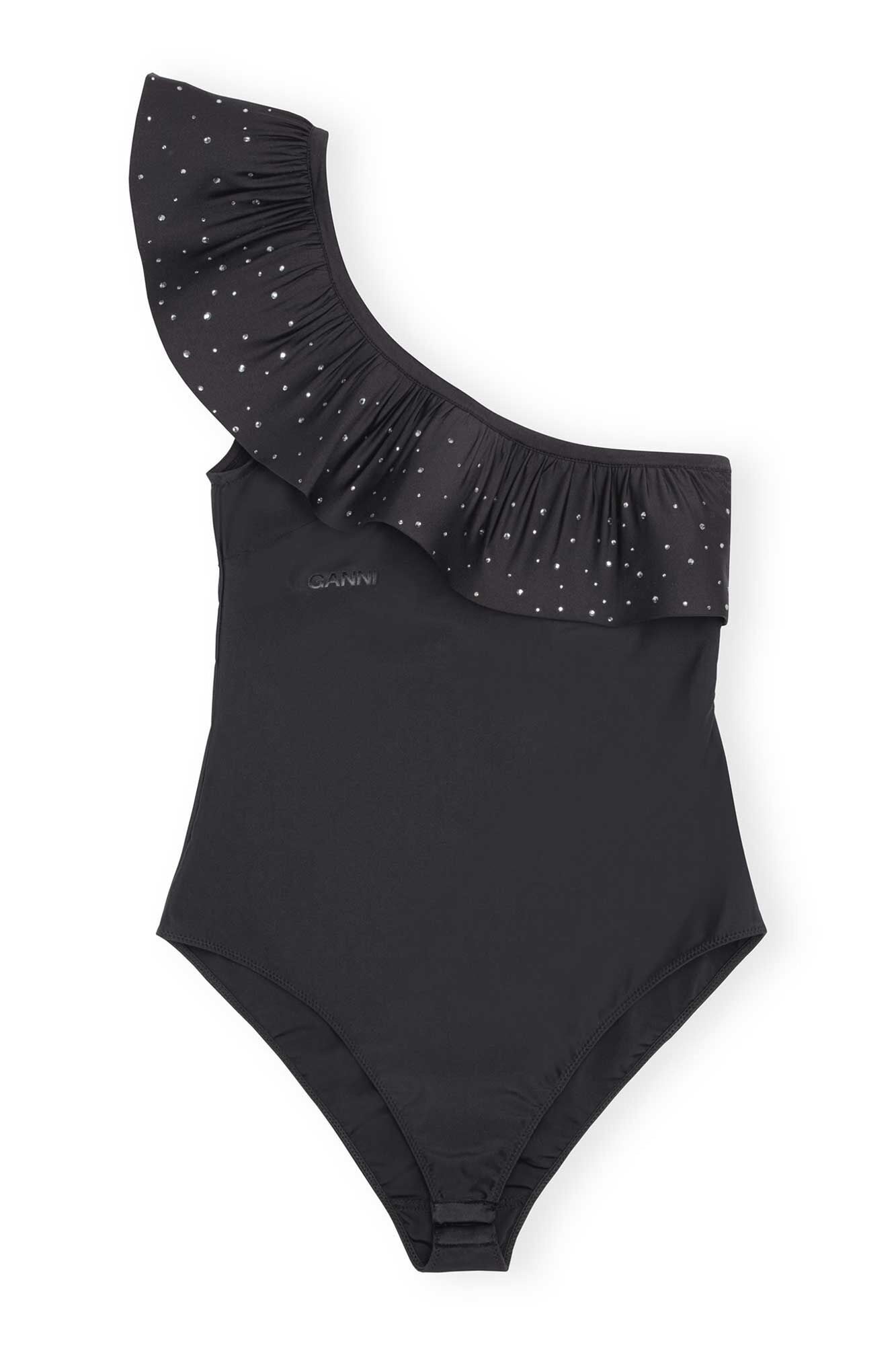 One Shoulder Bodystocking | Black
