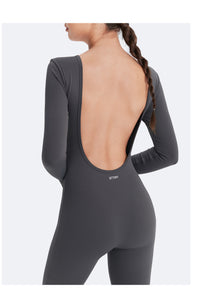 Open Back Jumpsuit | Slate Gray