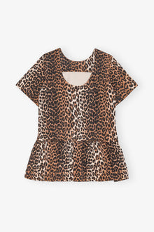 Open back Mini Denim Dress | Leopard