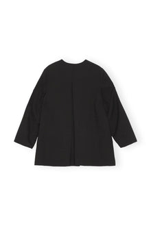 Oversized Drapey Melange Blazer | Black