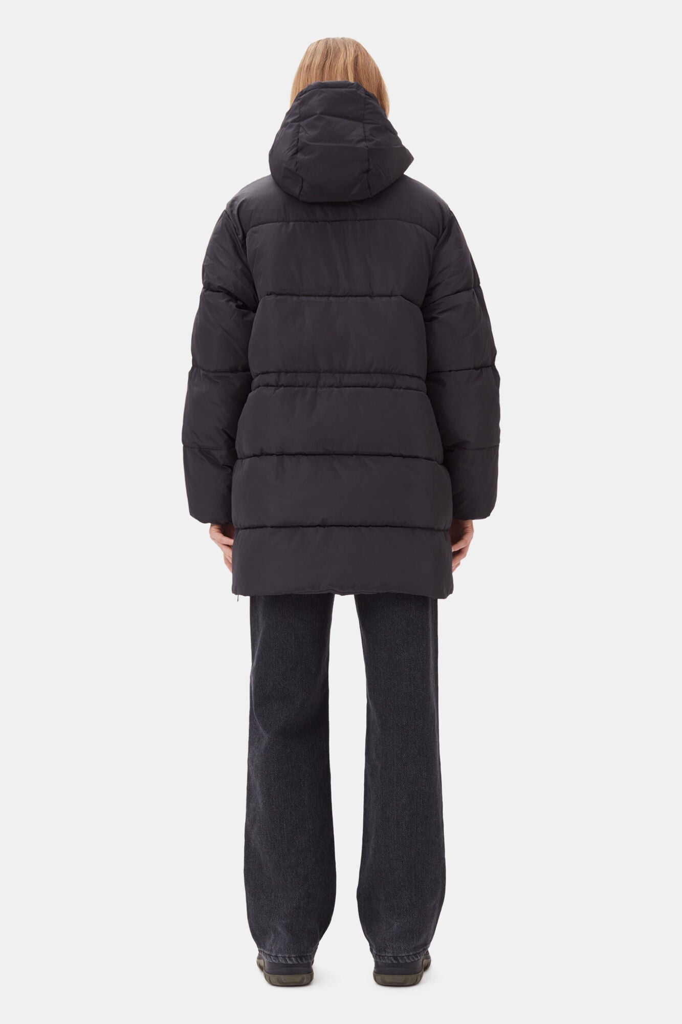 Oversized Tech Puffer Midi Jacket | Phantom