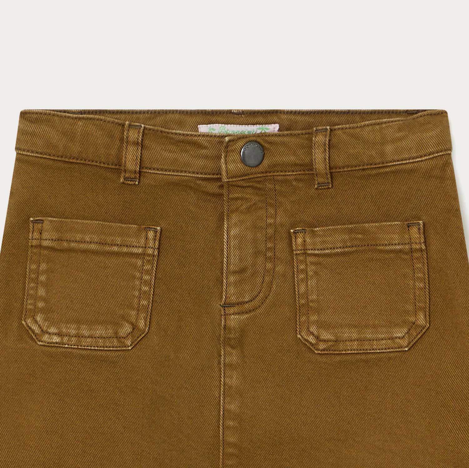 Girl | Denim Miniskirt For Girls | Light Khaki
