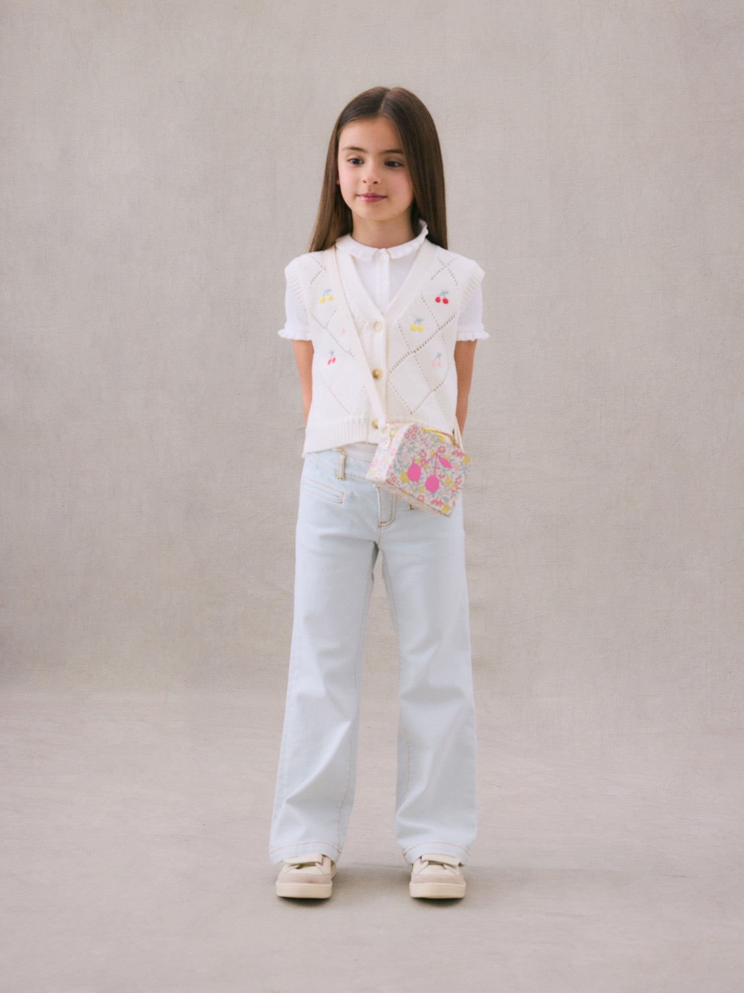 Girl | Aimane Mini Suitcase Shoulder Bag With A Pink Floral Print | Pink Flowers