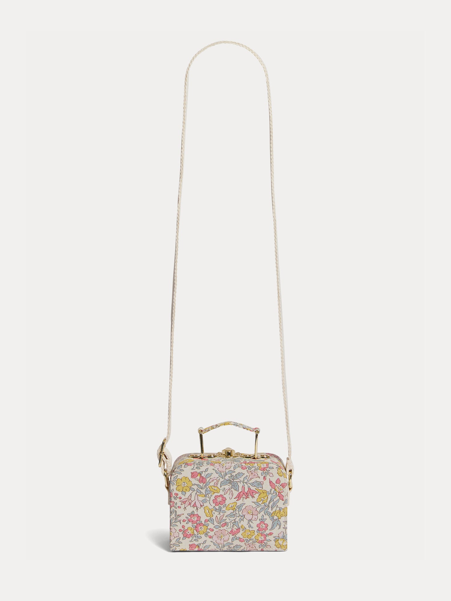 Girl | Aimane Mini Suitcase Shoulder Bag With A Pink Floral Print | Pink Flowers