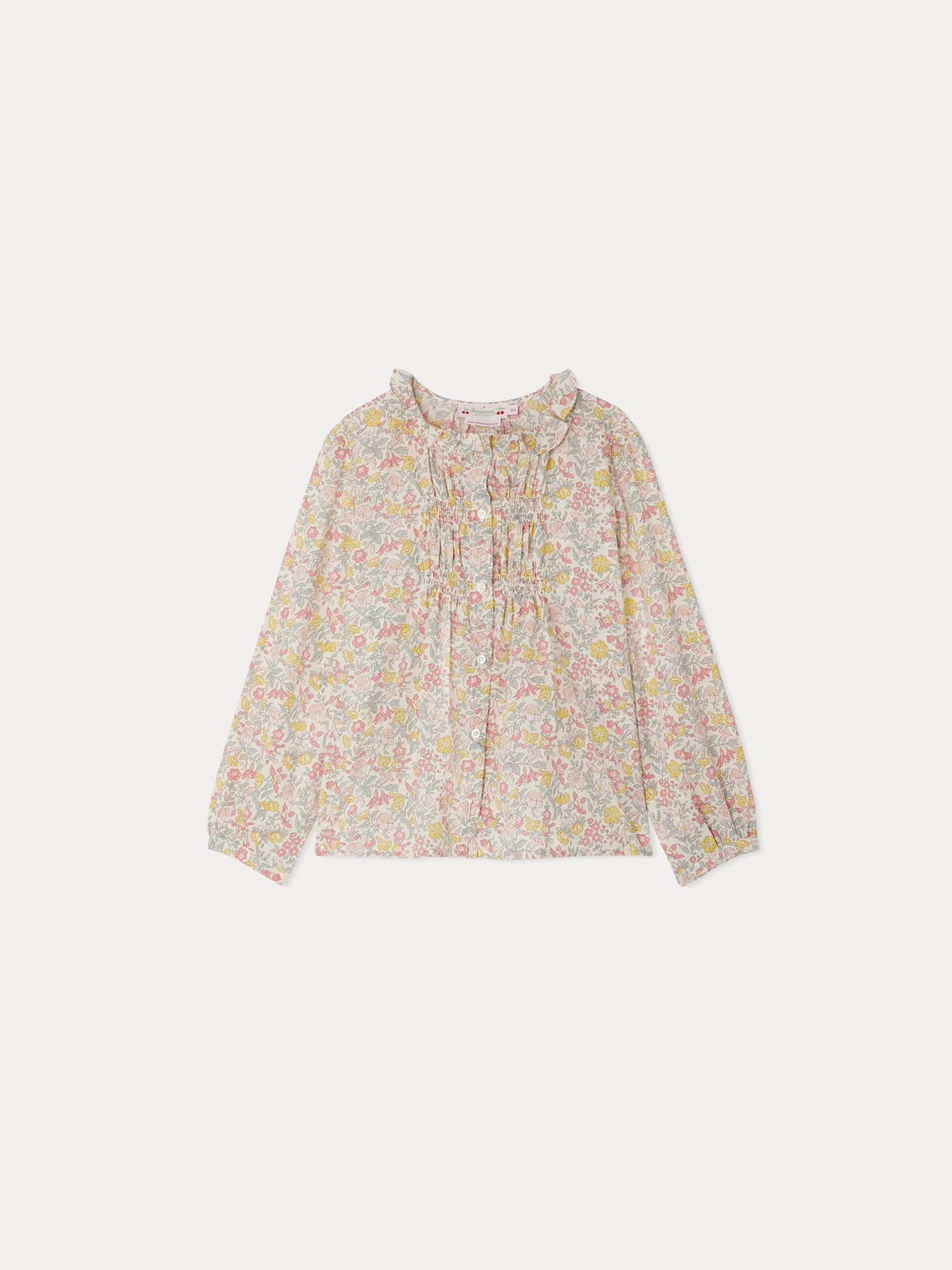 Girl | Gentille Smocked Blouse In Liberty Fabric | Pink Flowers