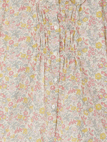 Girl | Gentille Smocked Blouse In Liberty Fabric | Pink Flowers