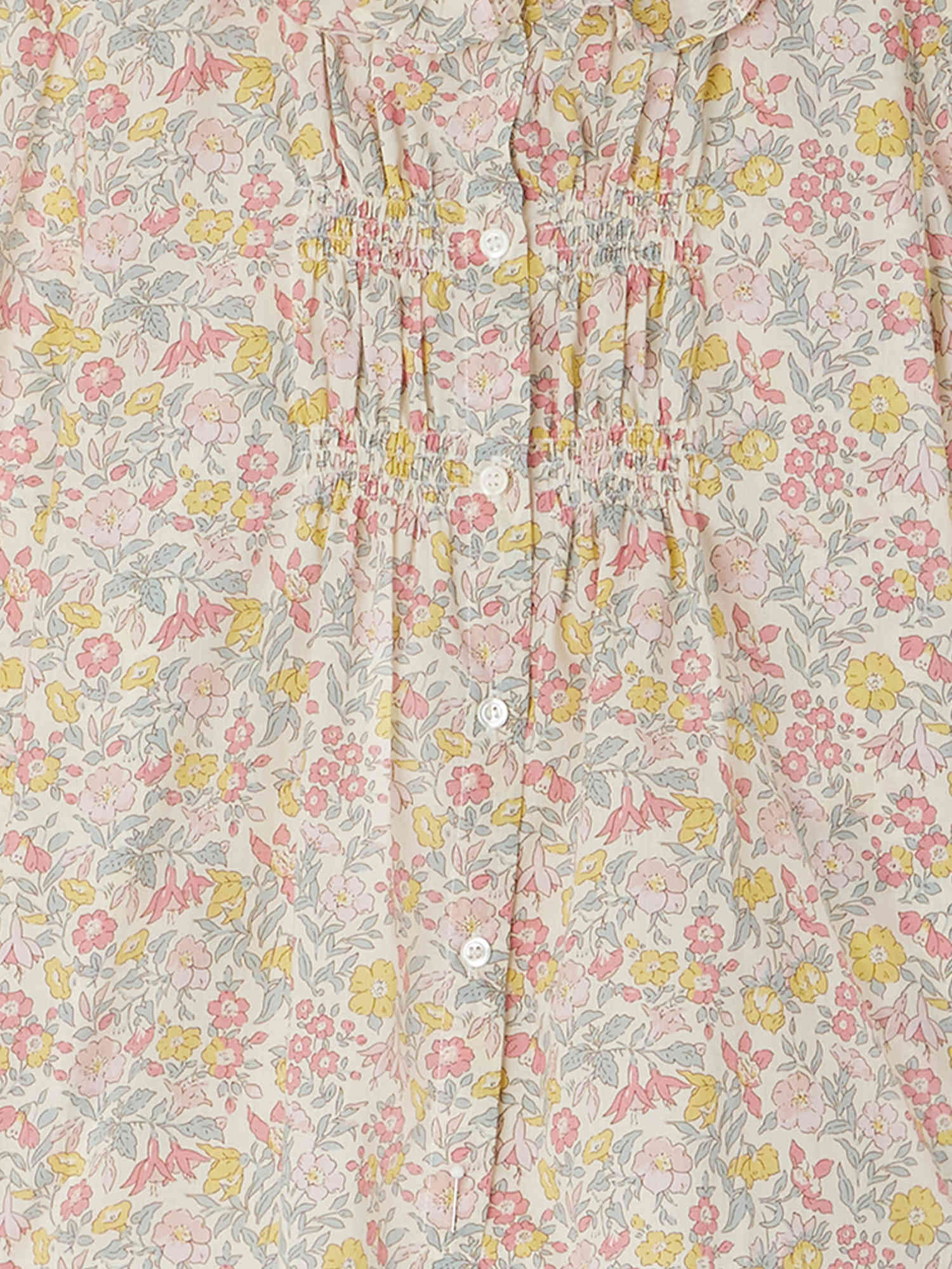 Girl | Gentille Smocked Blouse In Liberty Fabric | Pink Flowers