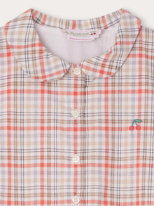Girl | Genereuse Checkered Dress | Terracotta