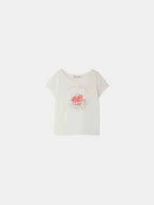 Girl | Alcala Cherry Basket Pattern T Shirt | White Milk