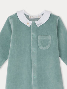 Boy | Tilouan Embroidered Collar Pajamas | Medium Green