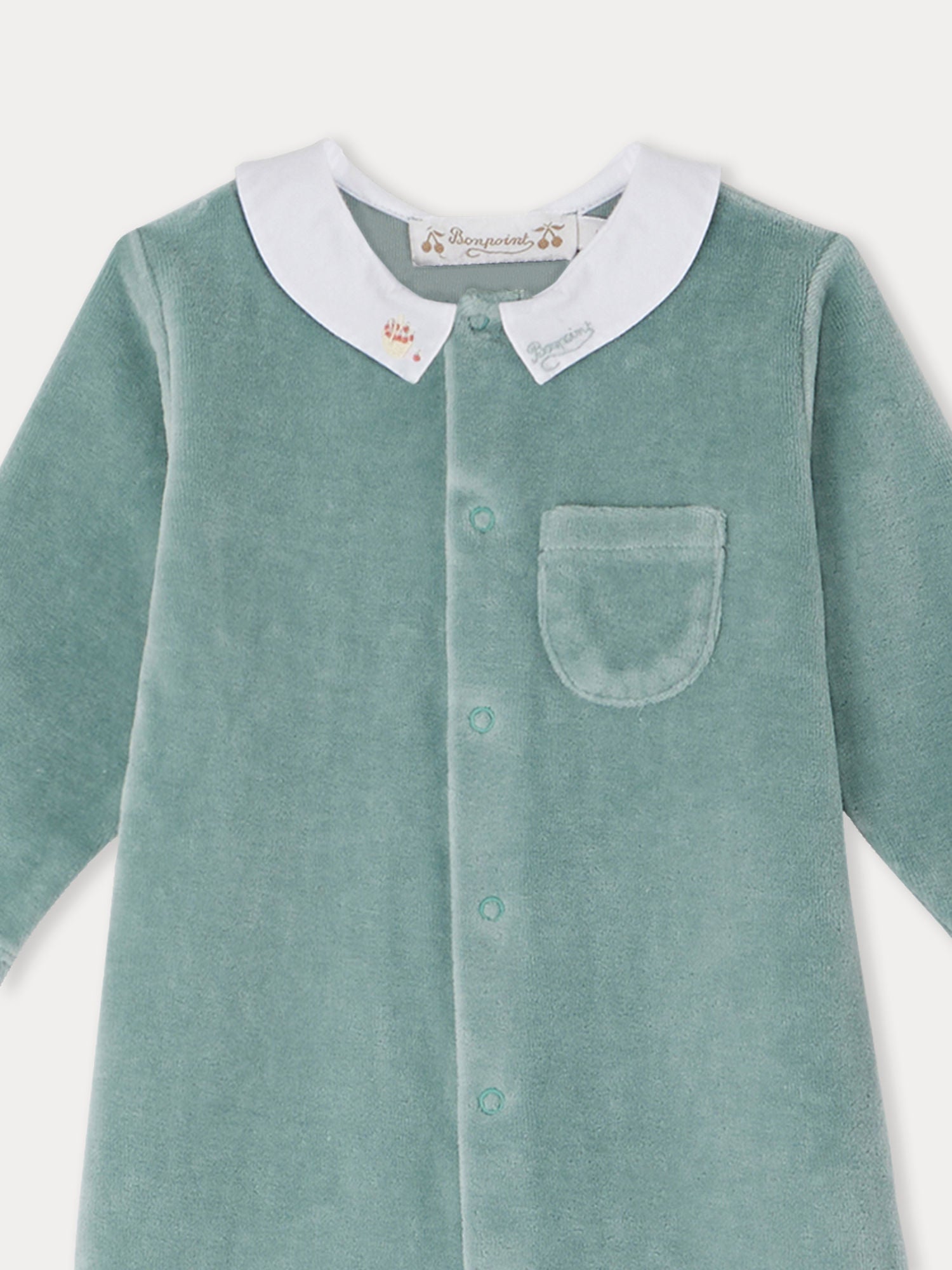 Boy | Tilouan Embroidered Collar Pajamas | Medium Green