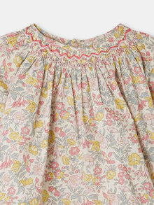 Girl | Griotte Smocked Blouse In Pink Liberty Fabric | Pink Flowers