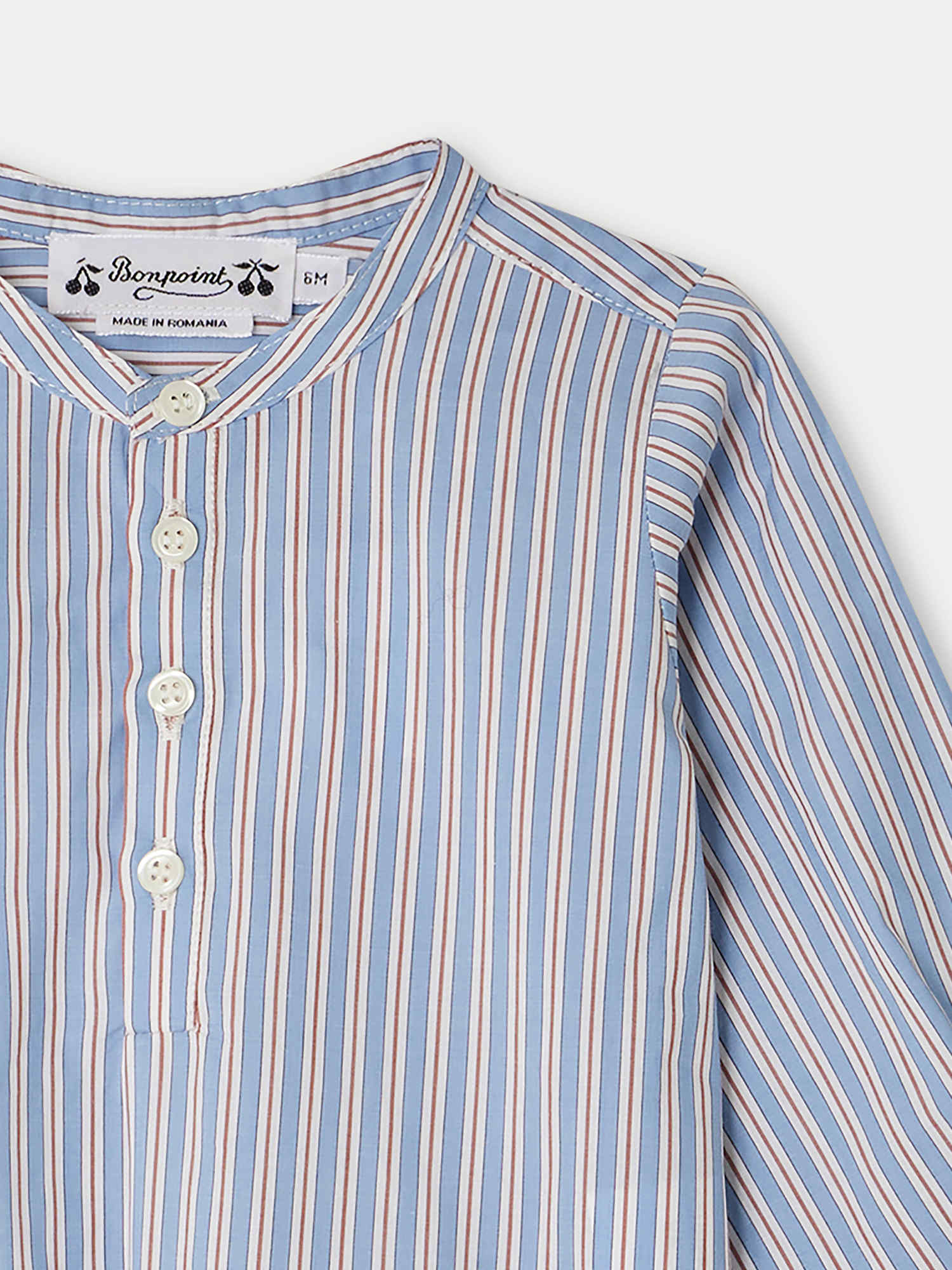 Boy | Polisson Shirt With Blue Stripes | Medium Blue
