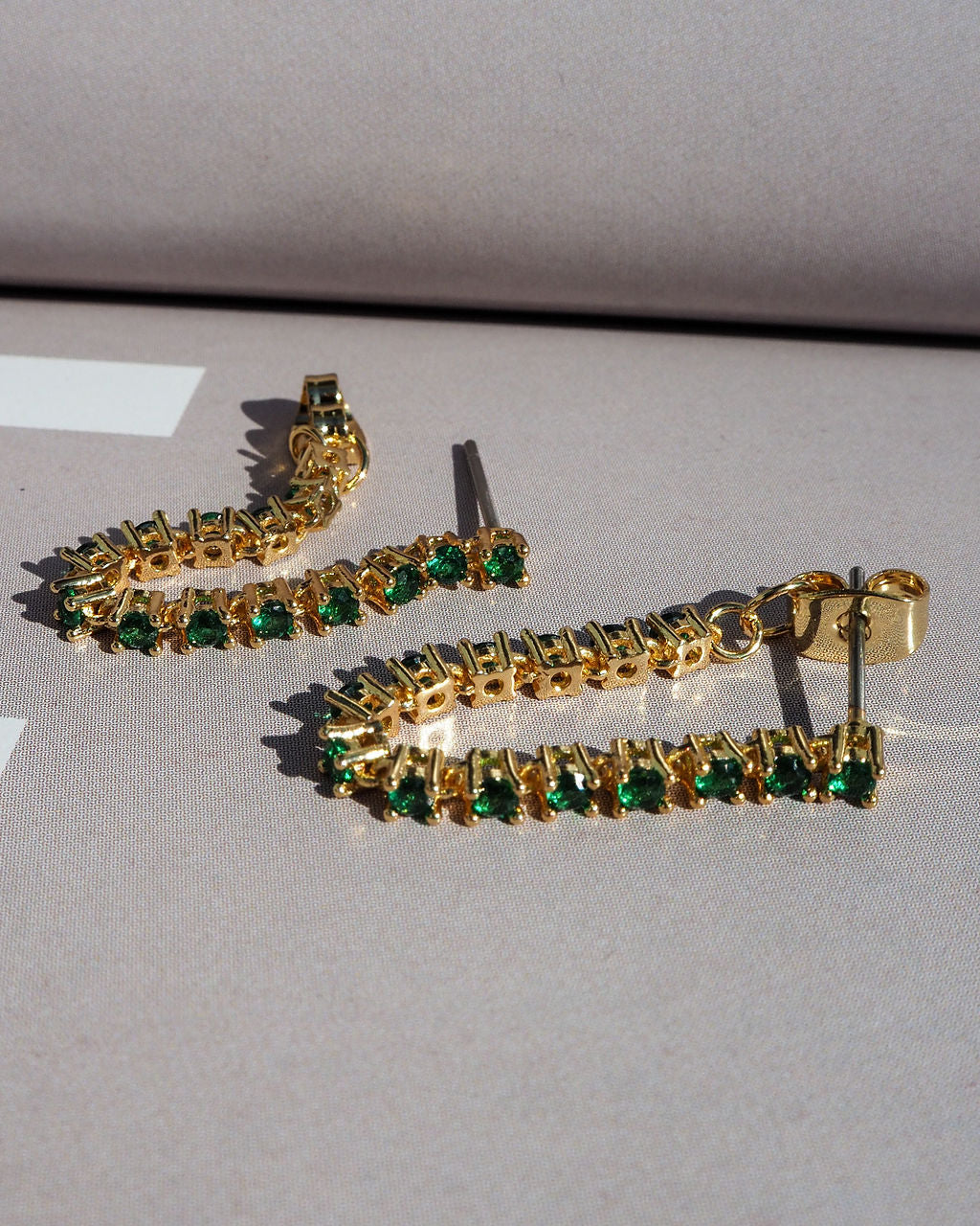 Ballier Chain Studs- Emerald Green | Gold
