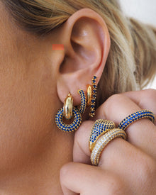 Ballier Chain Studs- Blue Sapphire | Gold