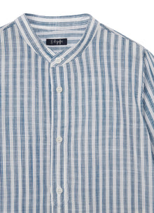 Striped Mandarin Collar Blouse | Aviatore