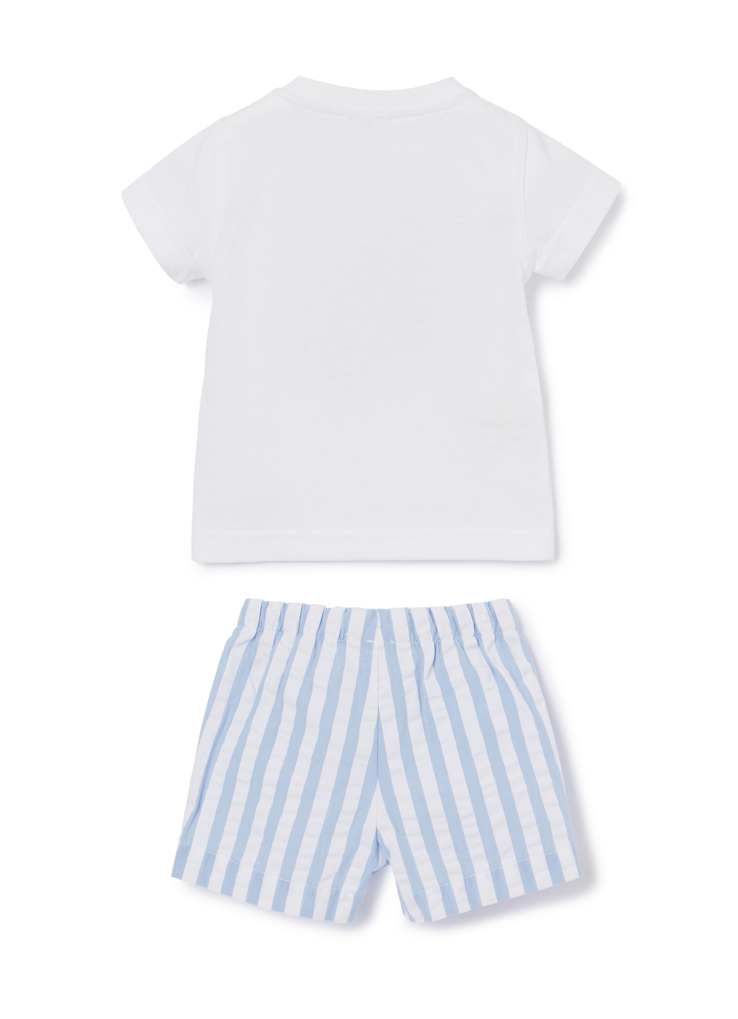 2-Piece Outfit with Beetle Print | White/Airforce Blue