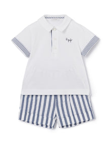 2-Piece Outfit | Bianco/Blue Denim