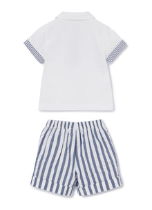 2-Piece Outfit | Bianco/Blue Denim