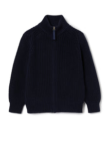 Zipped Cardigan | Blue