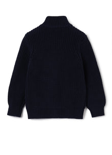 Zipped Cardigan | Blue