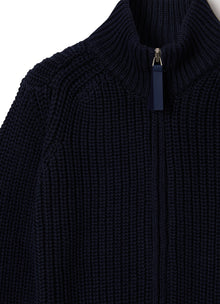 Zipped Cardigan | Blue