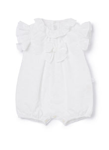 Broderie Anglaise Romper Suit | White