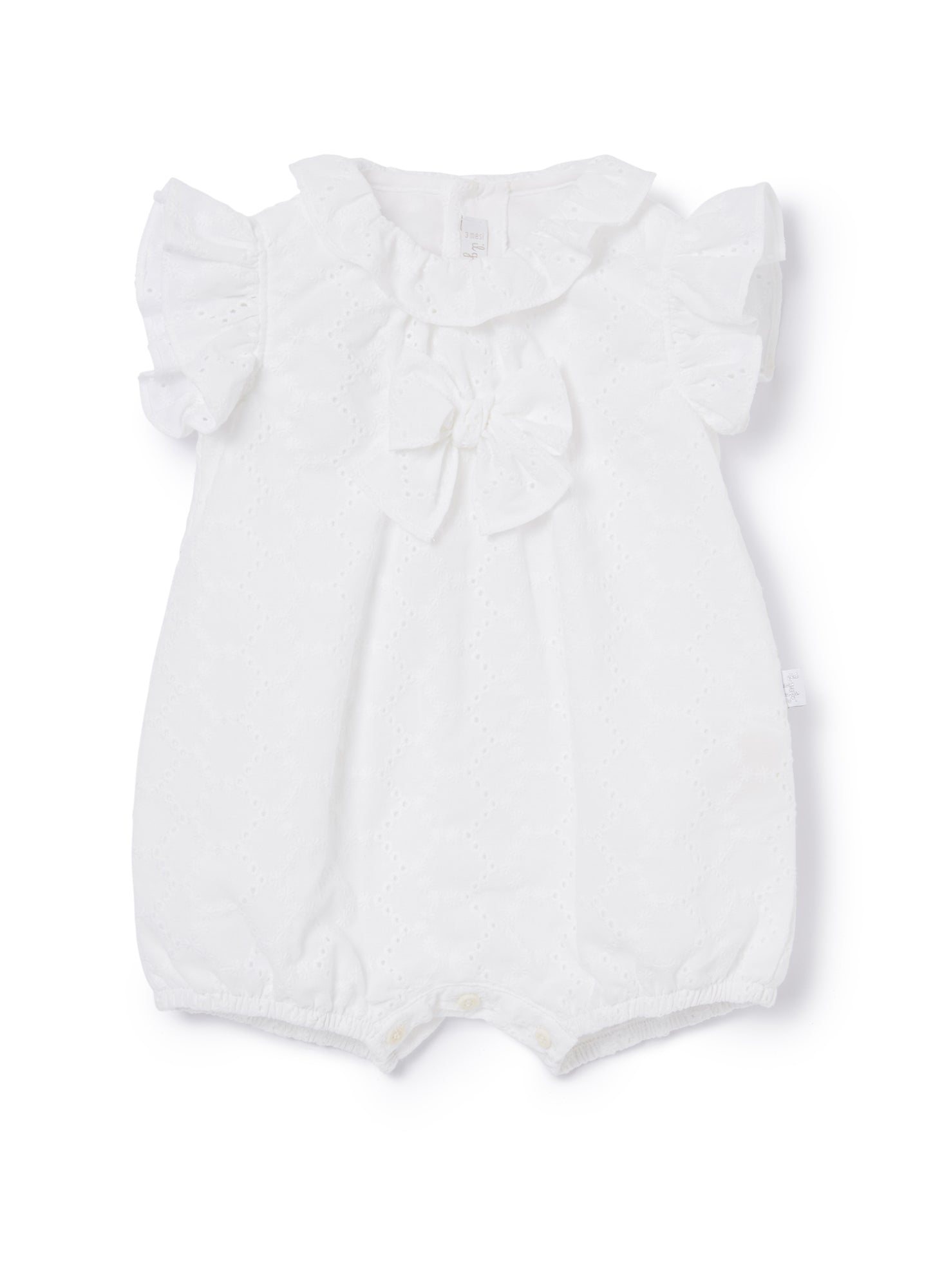Broderie Anglaise Romper Suit | White