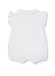 Broderie Anglaise Romper Suit | White
