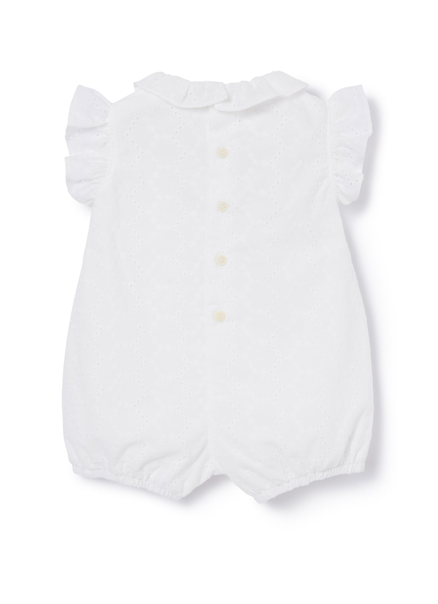 Broderie Anglaise Romper Suit | White