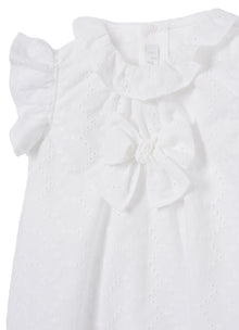 Broderie Anglaise Romper Suit | White