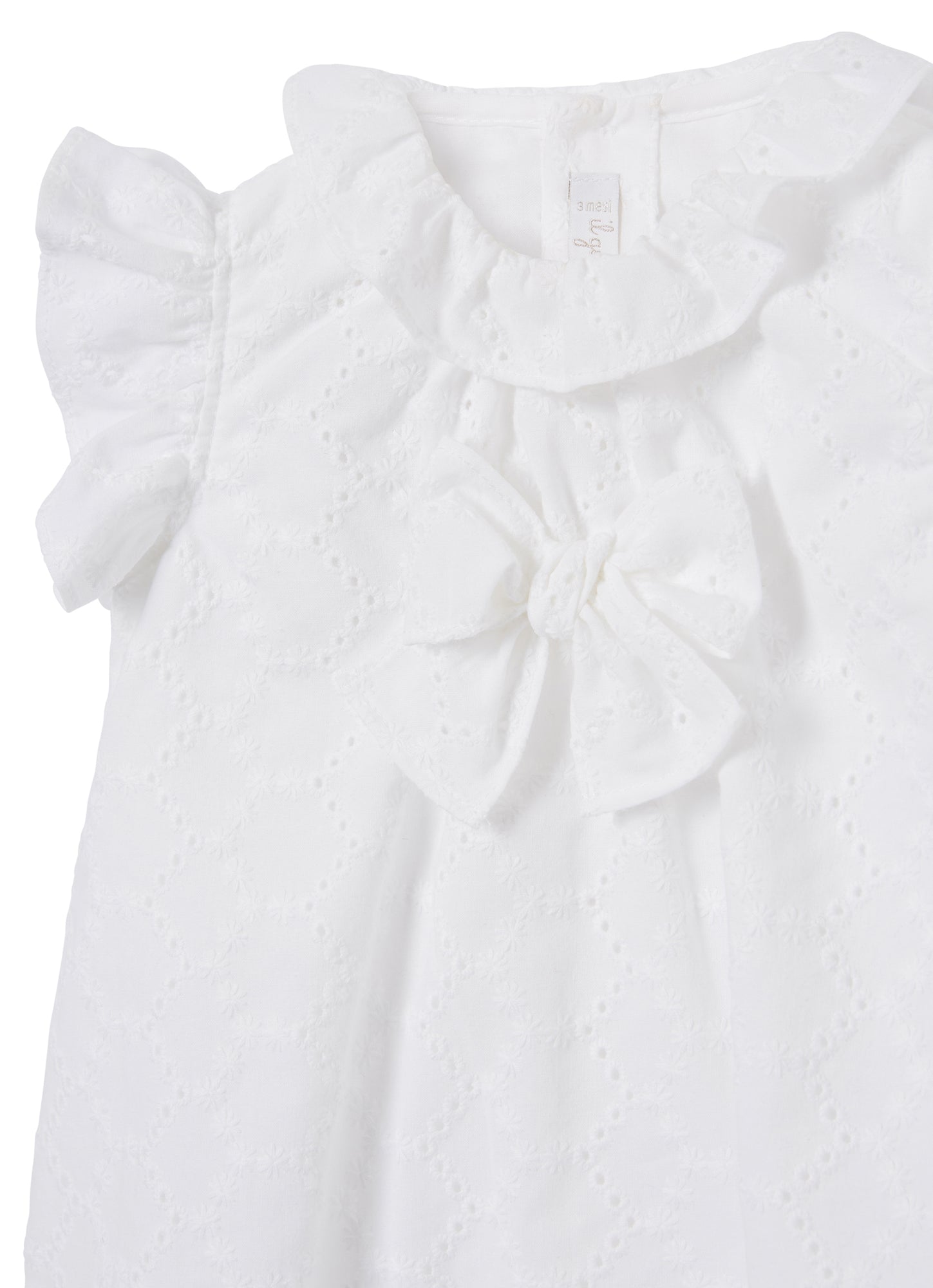 Broderie Anglaise Romper Suit | White