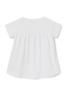 A-Line Top with Flower Print | Bianco/Limonata