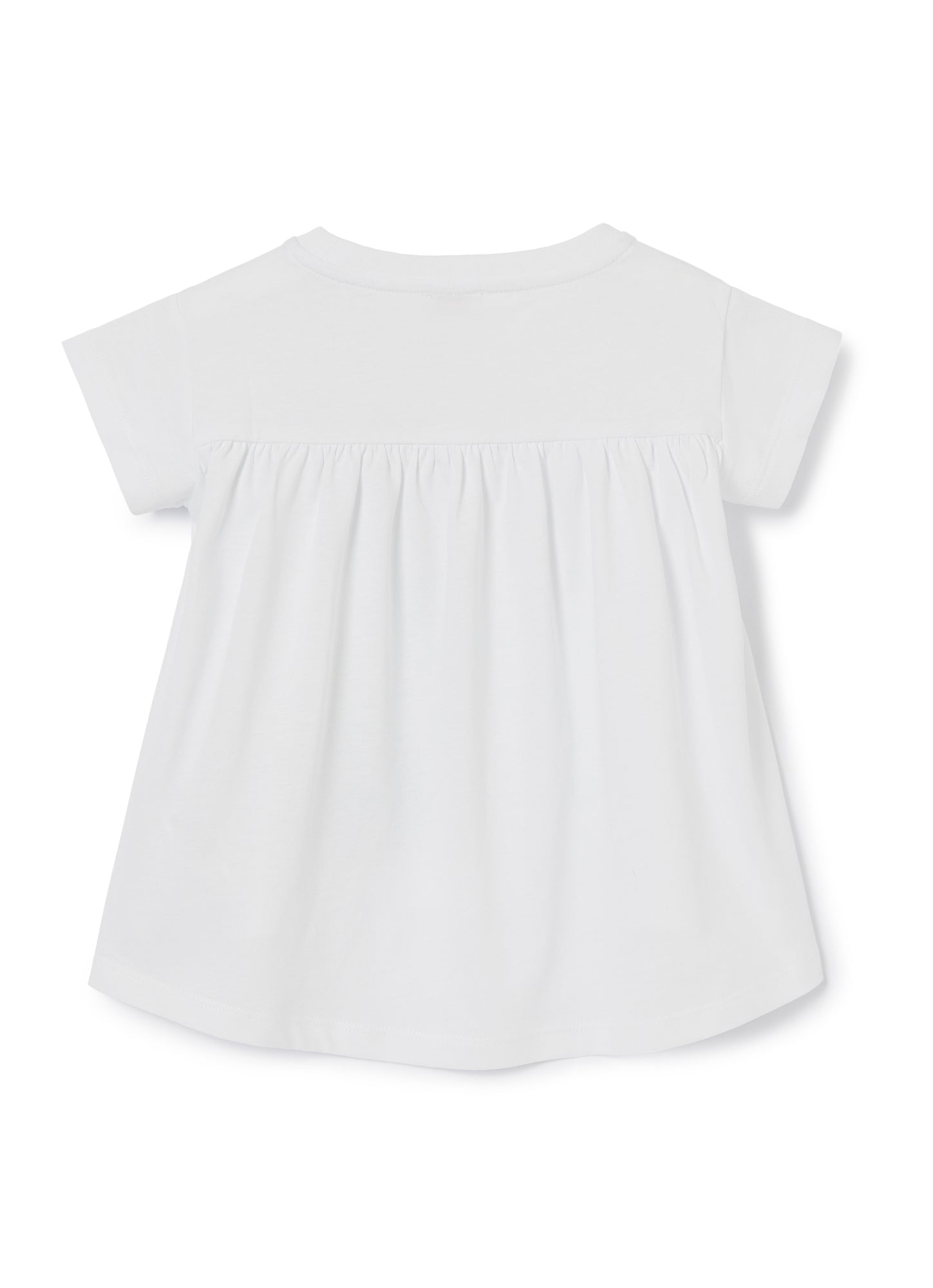 A-Line Top with Flower Print | Bianco/Limonata
