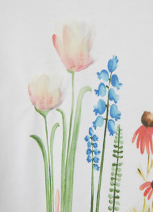 A-Line Top with Flower Print | Bianco/Limonata