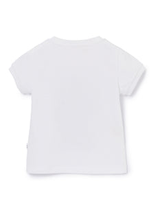 T-Shirt with Tattoo Owl | White/Chick Yellow