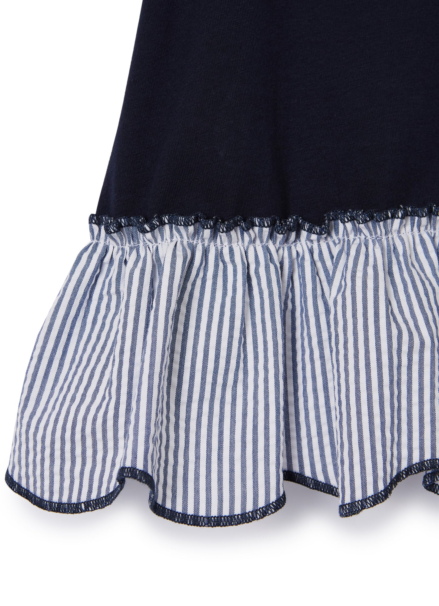 A-Line T-Shirt with Flounce | Blue/Blue Denim