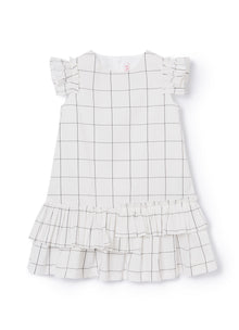 A-Line Sleeveless Dress with Flounces | Black