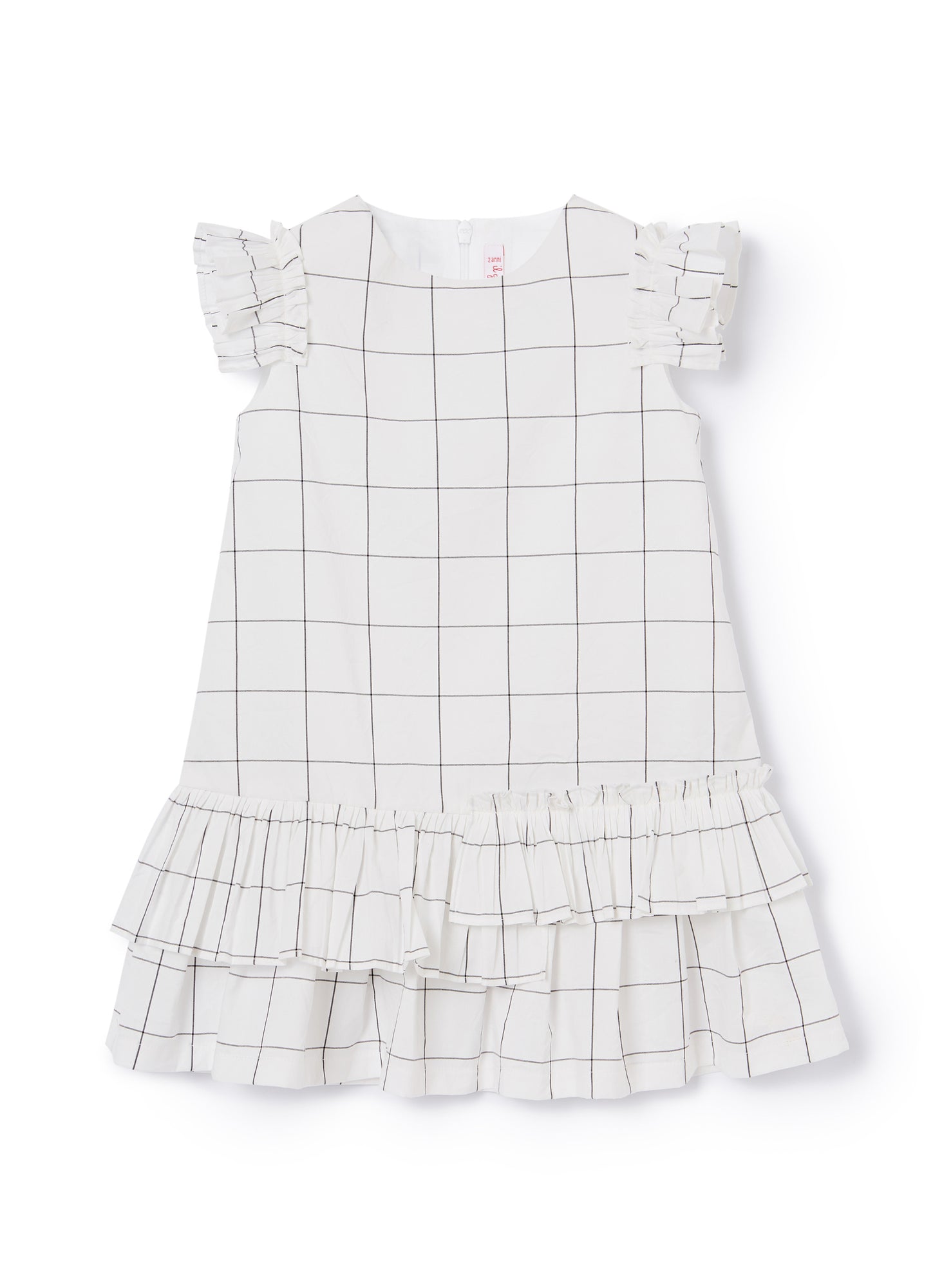 A-Line Sleeveless Dress with Flounces | Black
