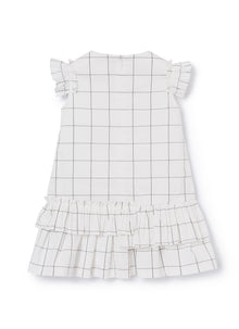 A-Line Sleeveless Dress with Flounces | Black