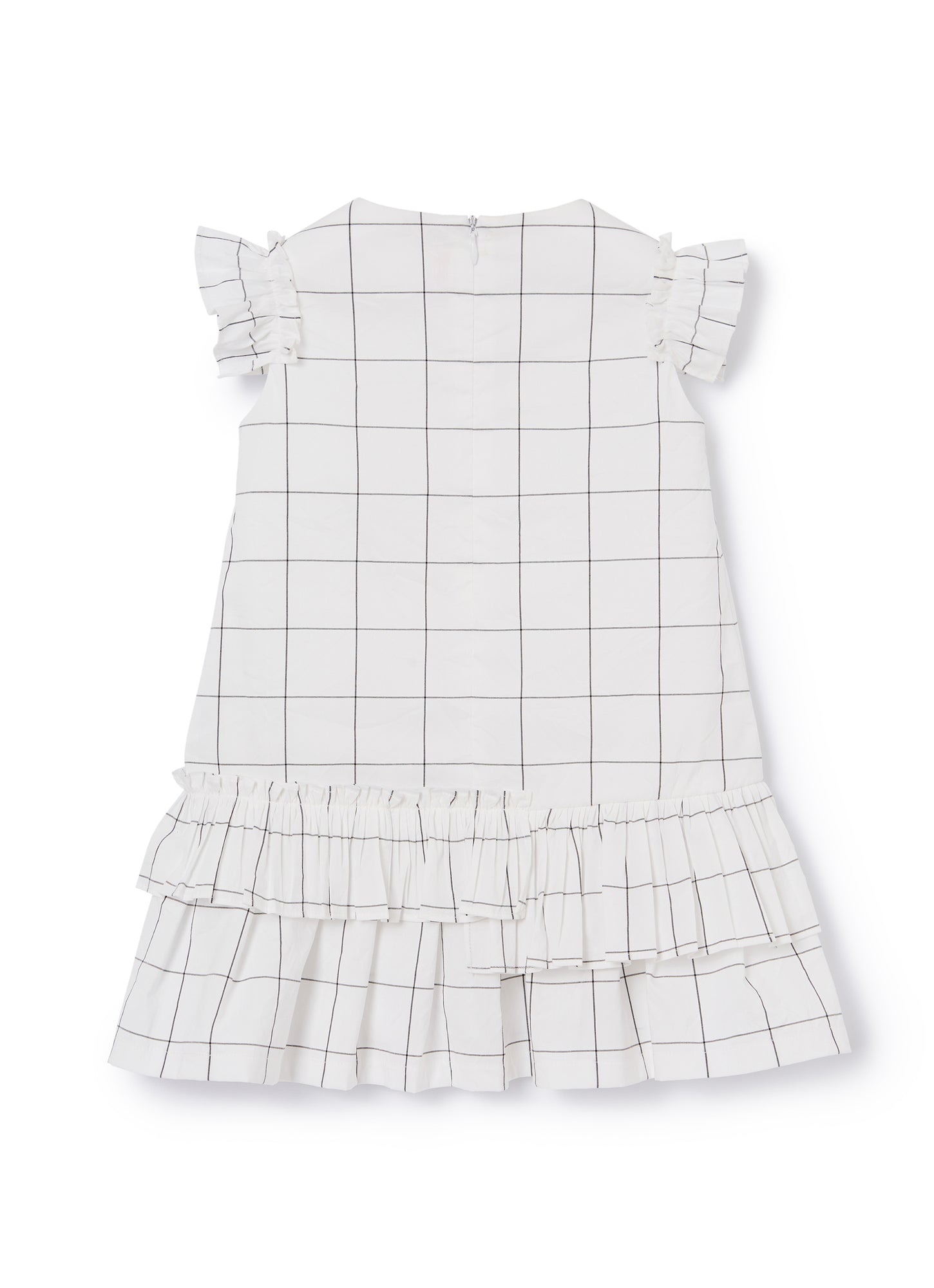 A-Line Sleeveless Dress with Flounces | Black