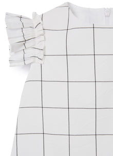 A-Line Sleeveless Dress with Flounces | Black