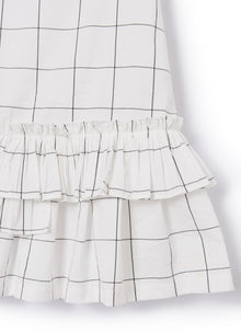 A-Line Sleeveless Dress with Flounces | Black