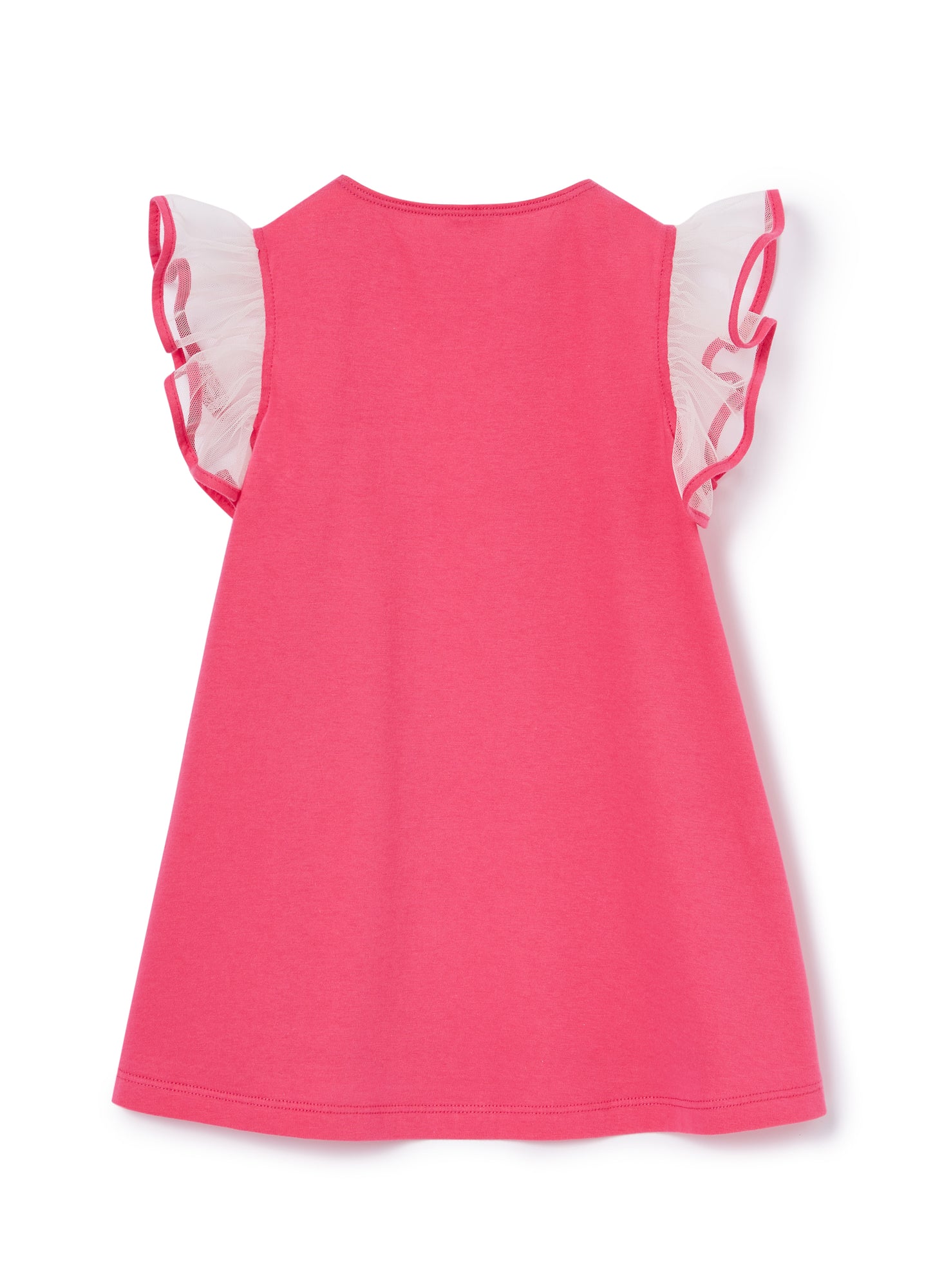 A-Line Dress with Tulle Sleeves | Strong Pink