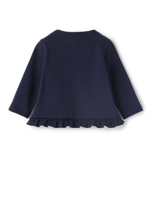 Collarless Cotton Jacket with Zip | Blue