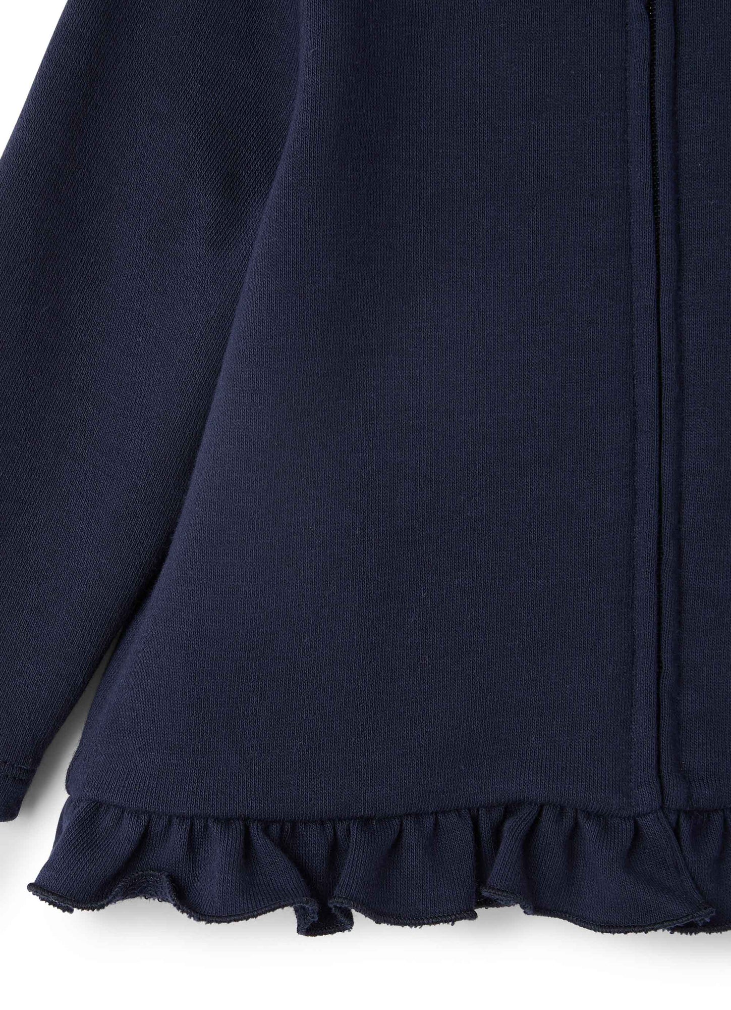 Collarless Cotton Jacket with Zip | Blue