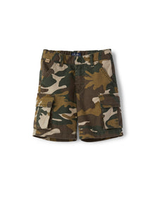 Cotton Gabardine Bermuda Shorts with Military Pattern | Crocodile