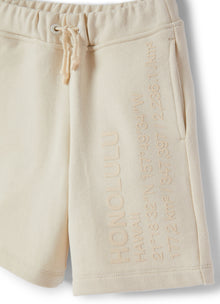 Cotton Fleece Bermuda Shorts with Print | Shell