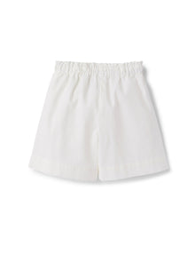 Cotton Bermuda Shorts with Elastic Waist | White