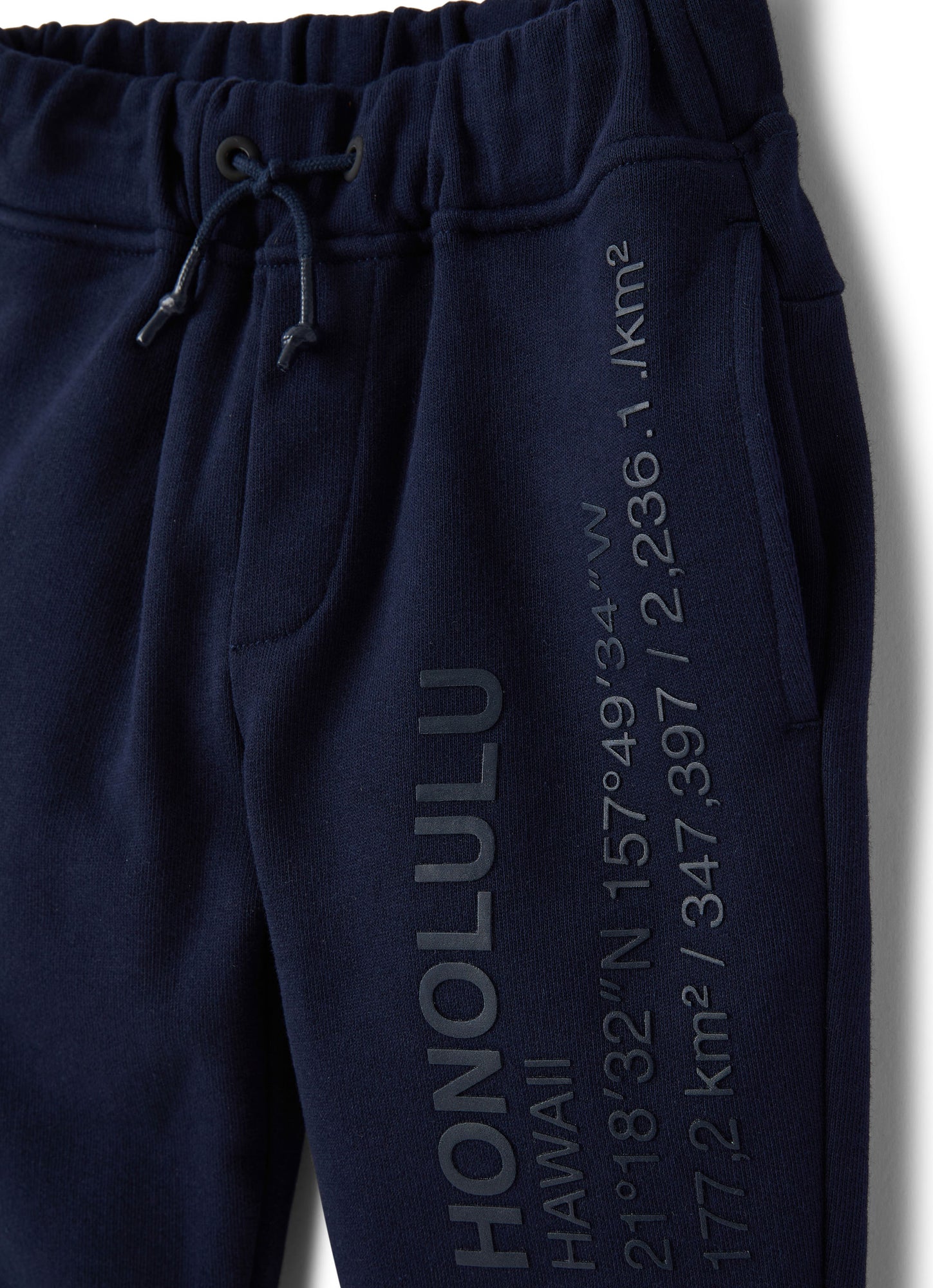 Cotton Fleece Trousers with Print | Blue